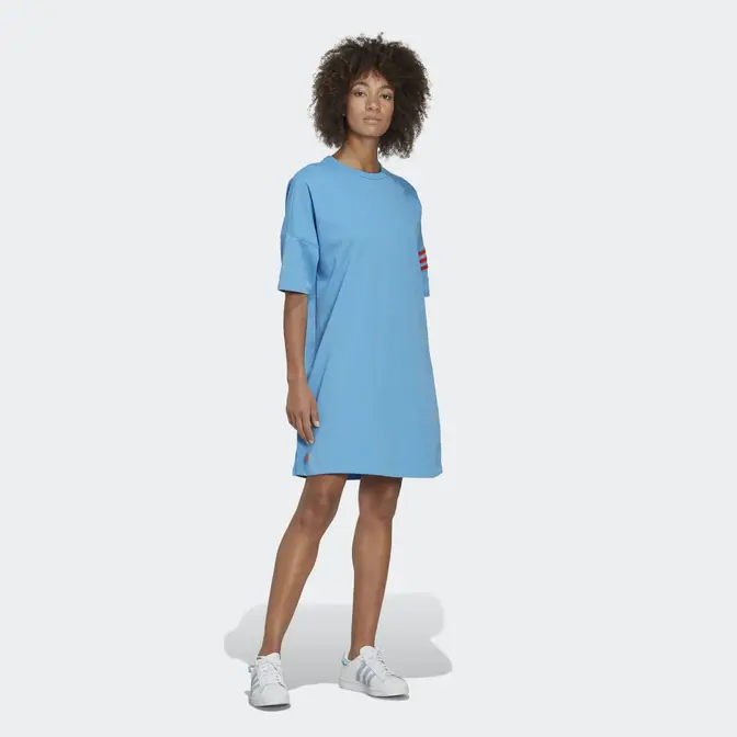adidas Adicolor Neuclassics Tee Dress Pulse Blue Full Image