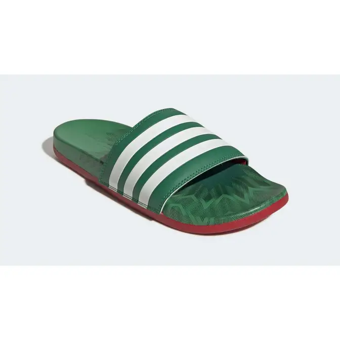 adidas rojos Adilette Comfort Slides Vivid Green Front