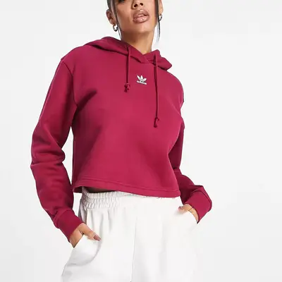 Adidas cropped hoodie clearance maroon