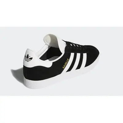 Adidas gazelle black white gold sale