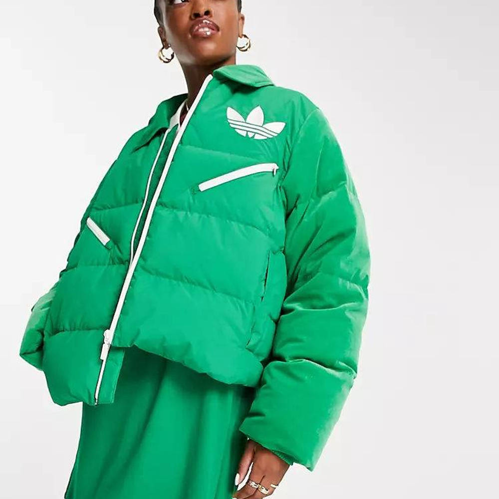 adidas Originals Adicolor 70s Velvet Puffer Jacket - Green | The Sole ...