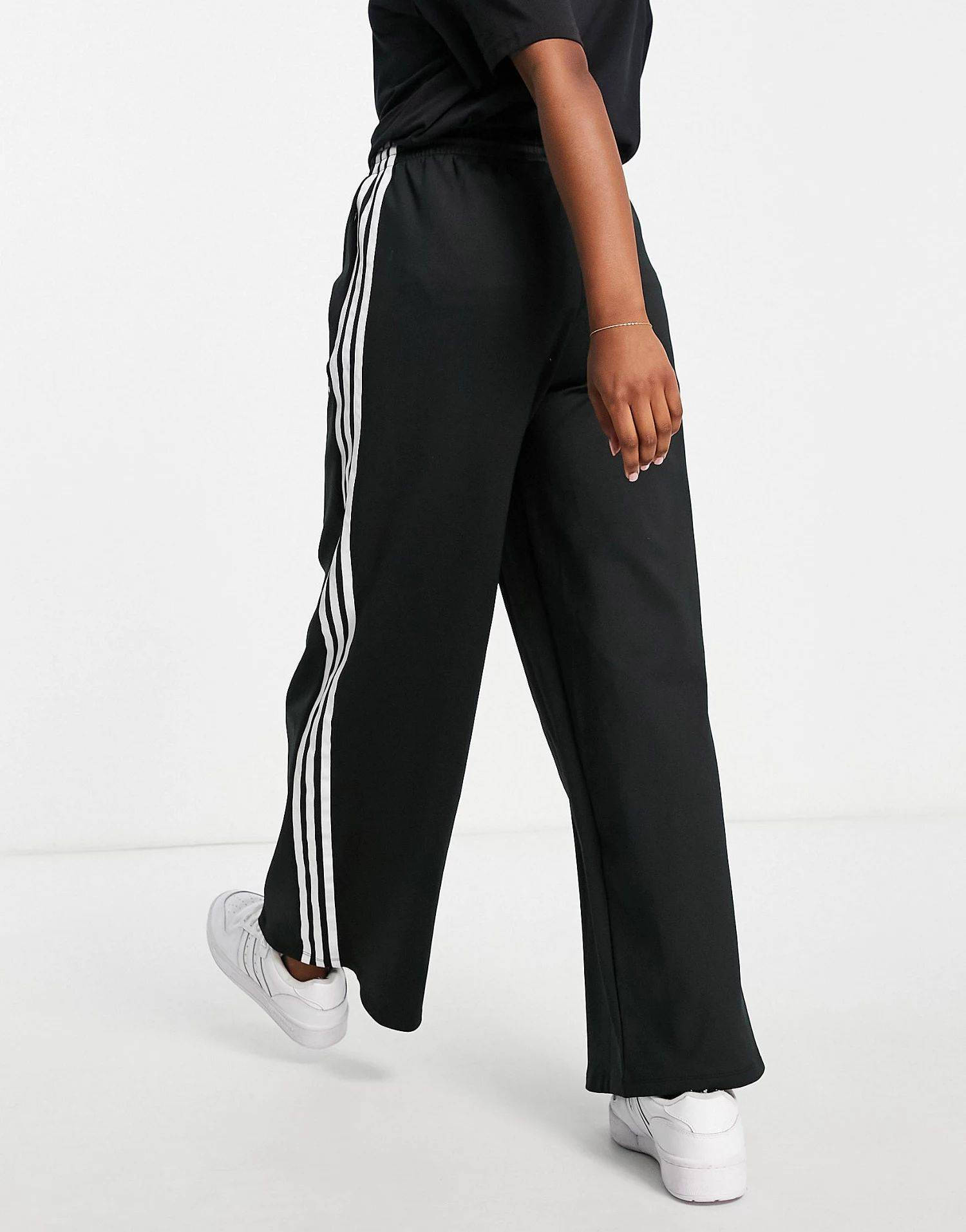 adidas Adicolour Three Stripe Logo Relaxed Fit Track Pants - Black ...