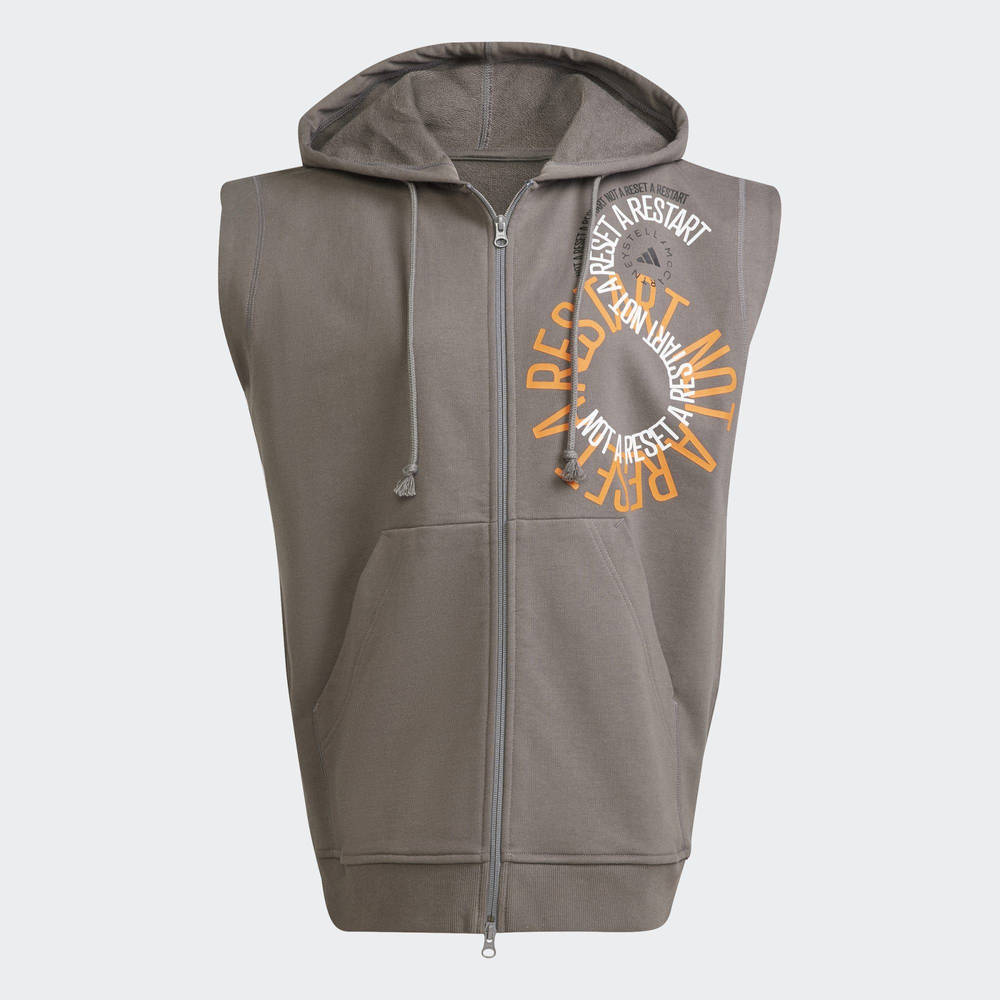 adidas By Stella McCartney Sleeveless Hoodie Faded Grey Four The