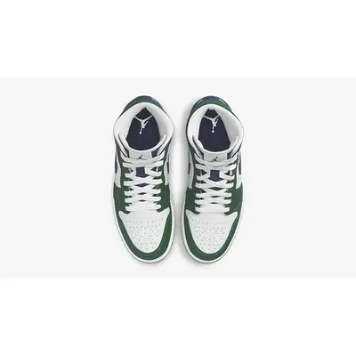 Air Jordan 1 Mid White Navy Green DZ5326-300 Top