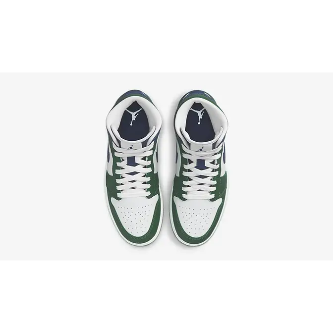 Air Jordan 1 Mid White Navy Green DZ5326-300 Top