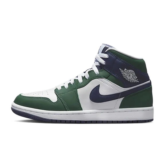 Air Jordan 1 Mid White Navy Green DZ5326-300