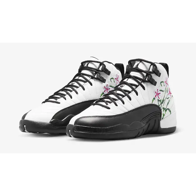 Air Jordan 12 GS Floral White Black | Where To Buy | DR6956-100