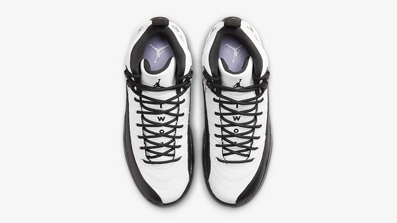 Air Jordan 12 GS Floral White Black DR6956-100 Top