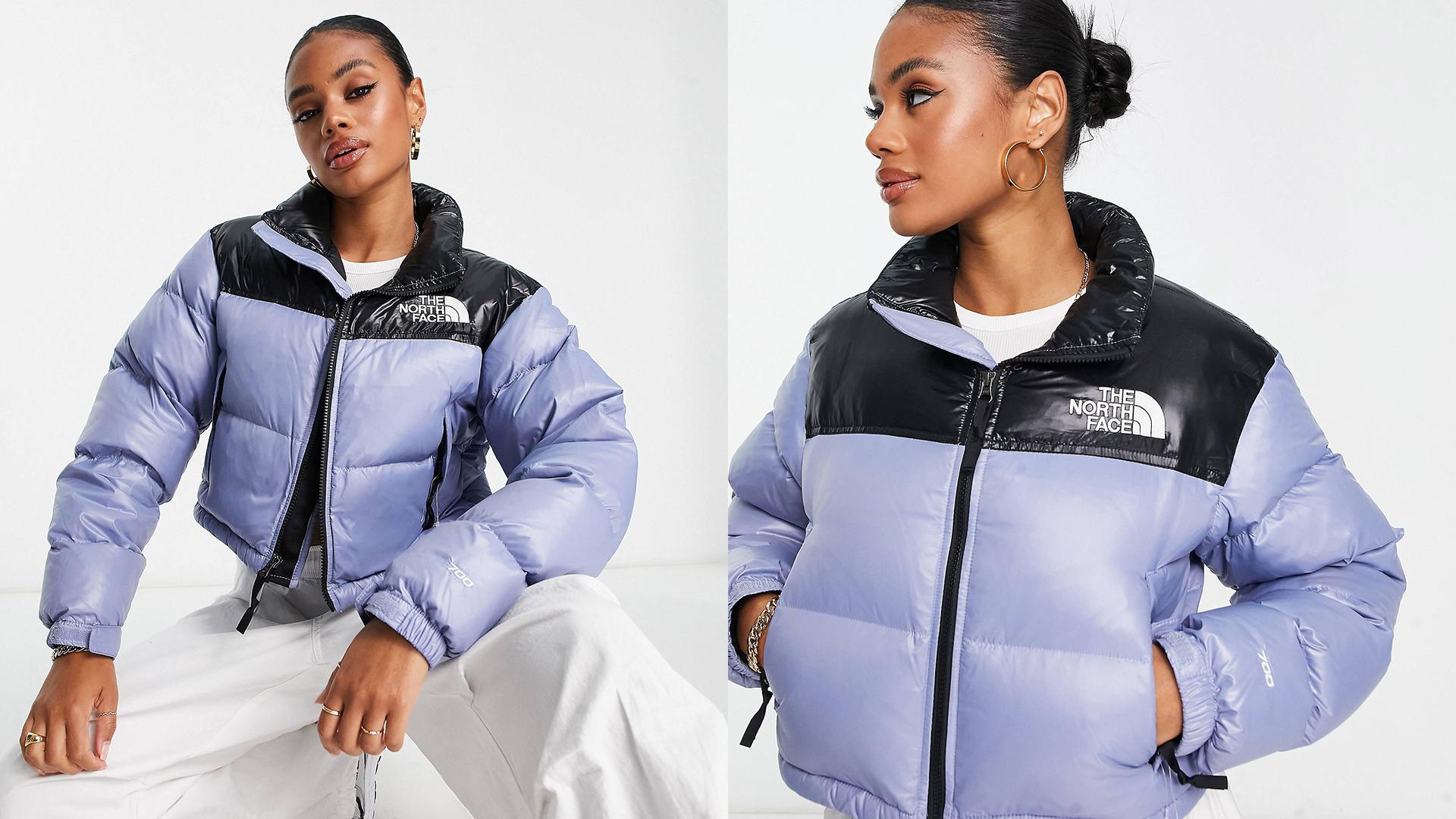 asos nuptse cropped
