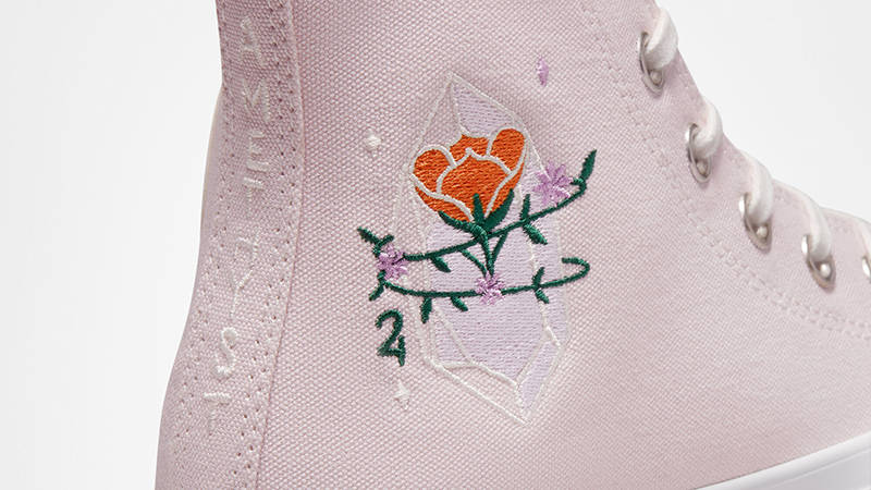 Converse Chuck Taylor Embroidered Crystals High Barely Rose A03740C Detail