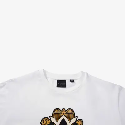 N 21 ruffle-trimmed sheer shirt Short-Sleeve T-Shirt White Logo Tag Closeup