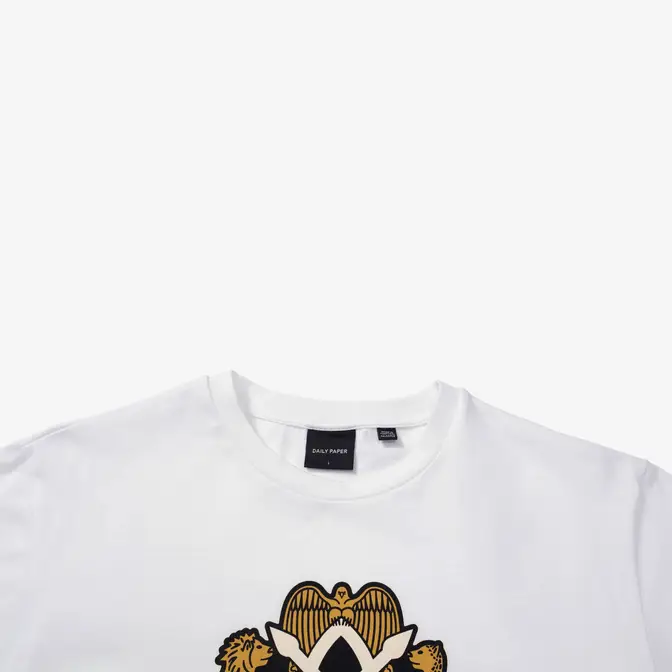 N 21 ruffle-trimmed sheer shirt Short-Sleeve T-Shirt White Logo Tag Closeup