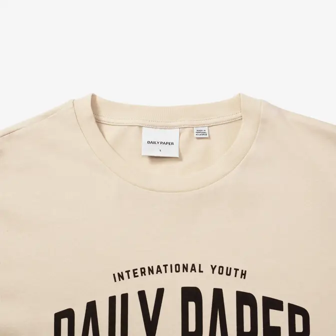 Daily Paper Youth Tee Overcast Beige Front Closeup