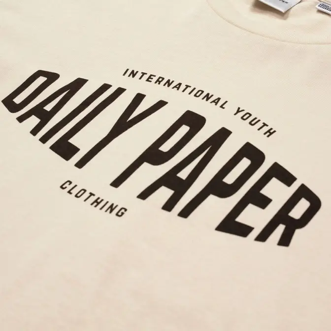 Daily Paper Youth Tee Overcast Beige Logo Closeup