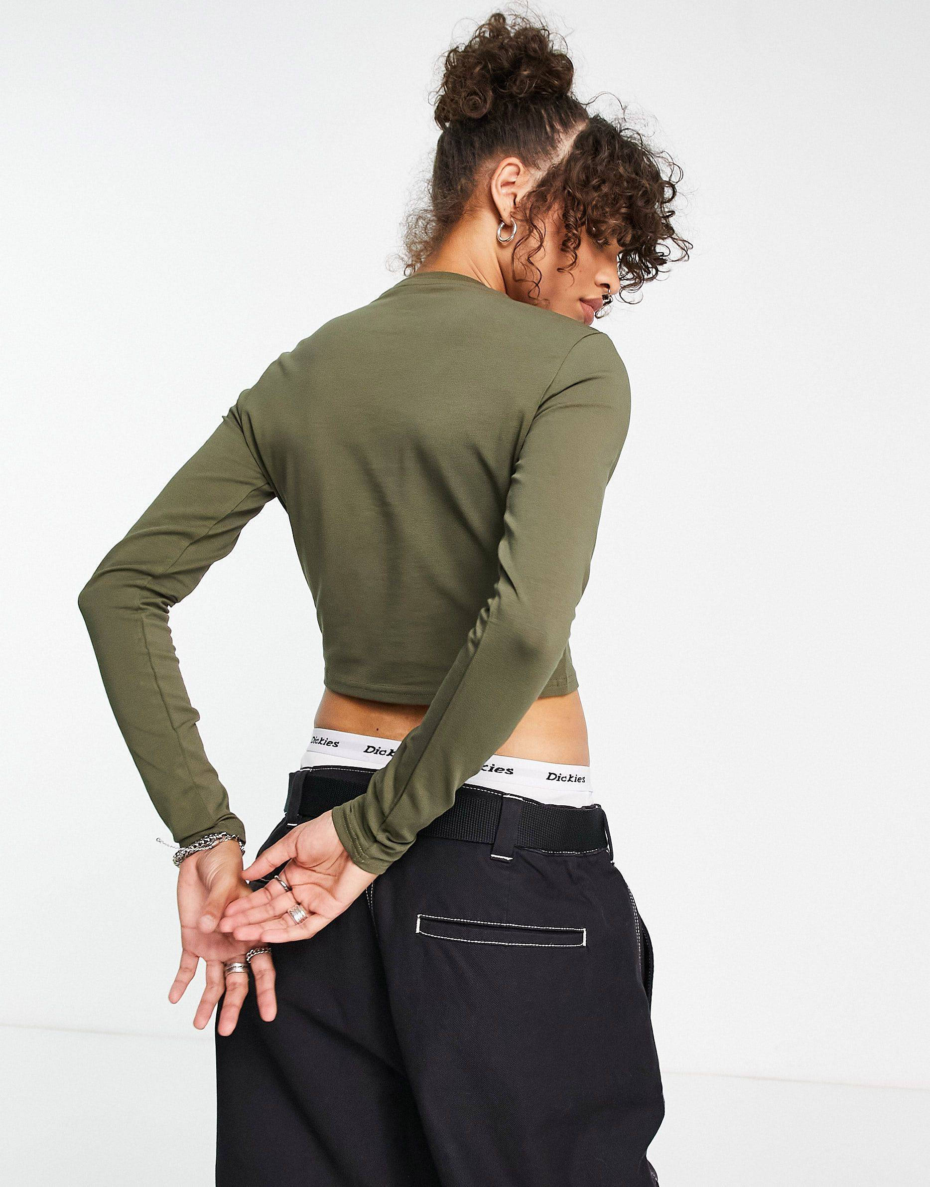 Dickies Maple Valley Long Sleeve T-shirt Khaki Backside