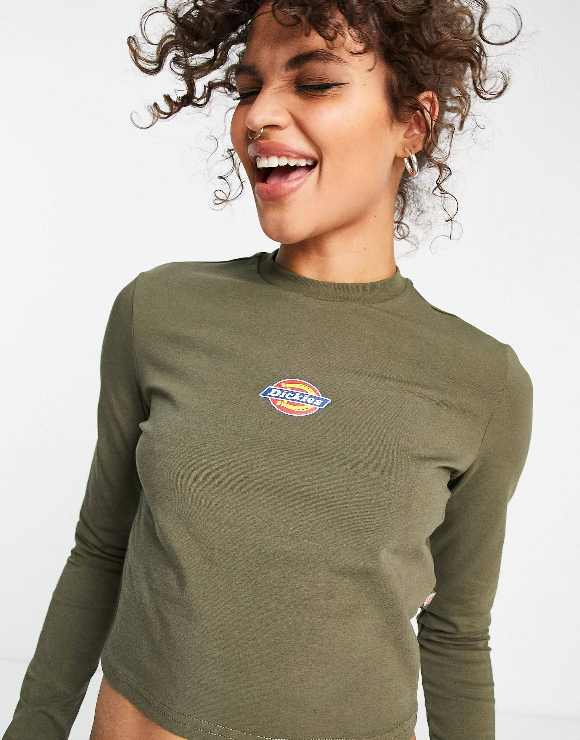 Dickies Maple Valley Long Sleeve T-shirt Khaki Feature.
