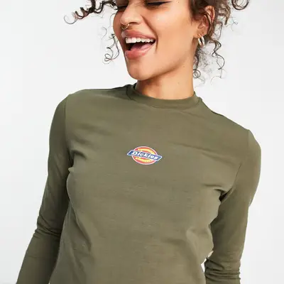Dickies Maple Valley Long Sleeve T-shirt Khaki Feature.