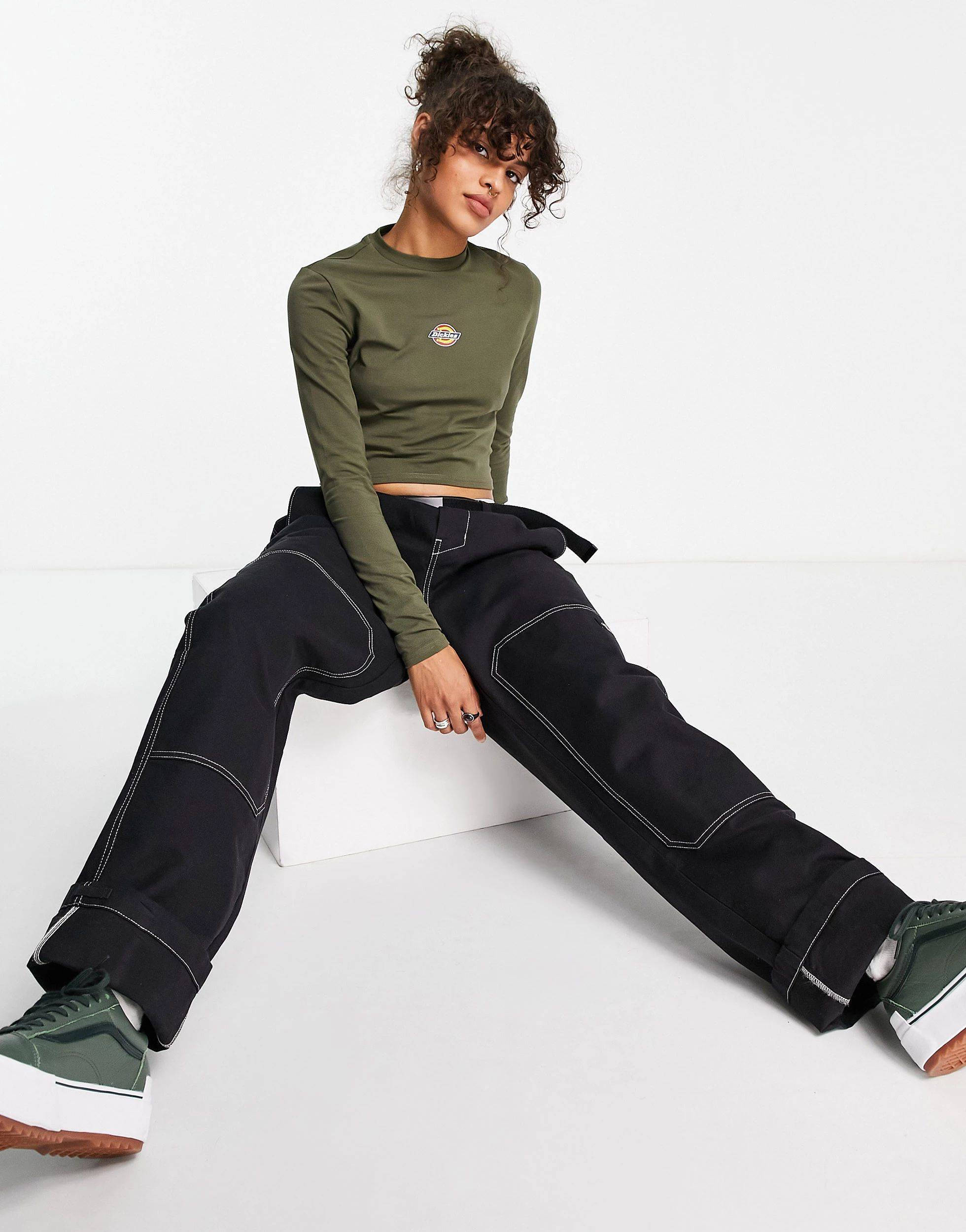 Dickies Maple Valley Long Sleeve T-shirt Khaki Full Image