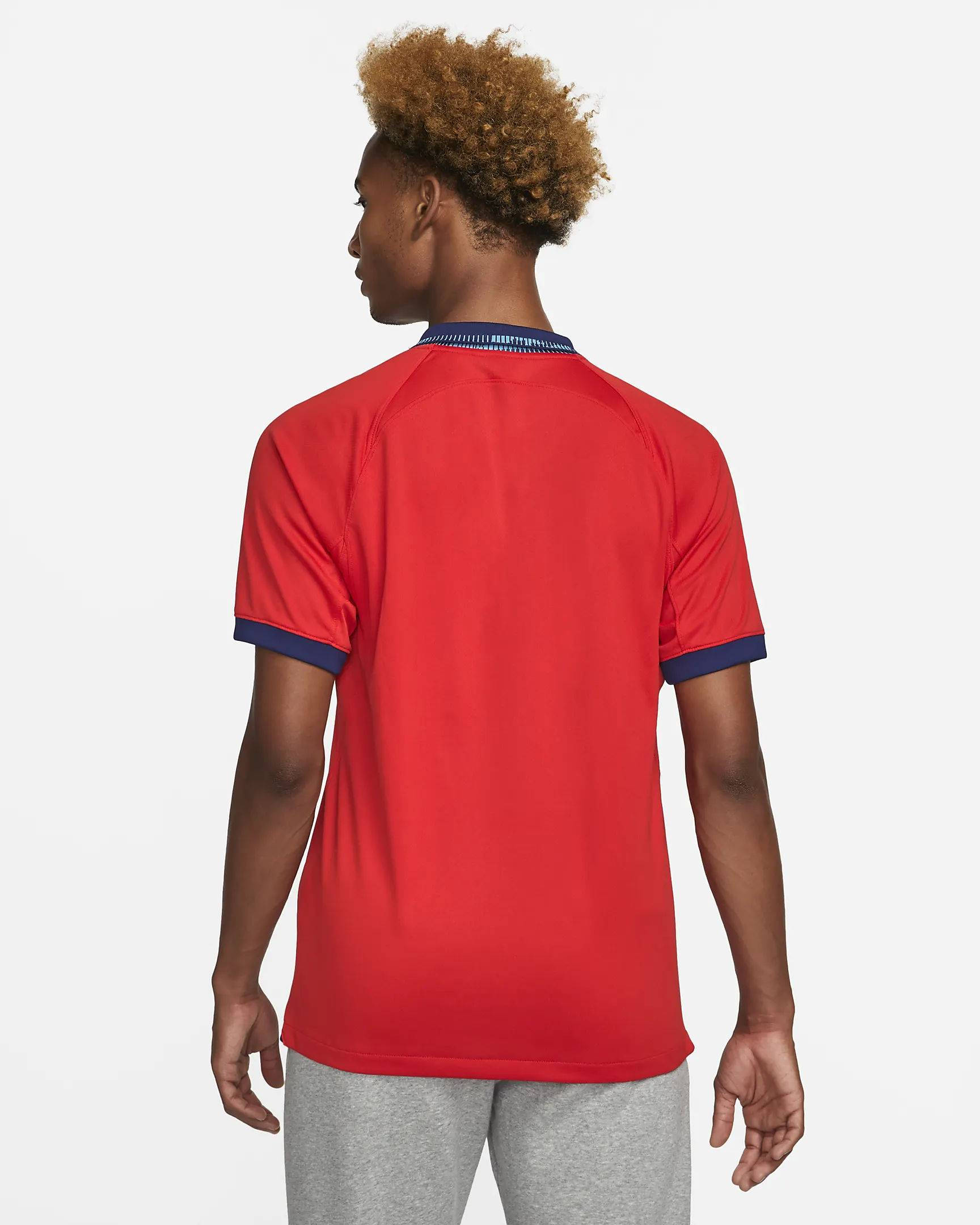 England 2022-23 Stadium Away Dri-FIT Football Shirt Challenge Red Backside