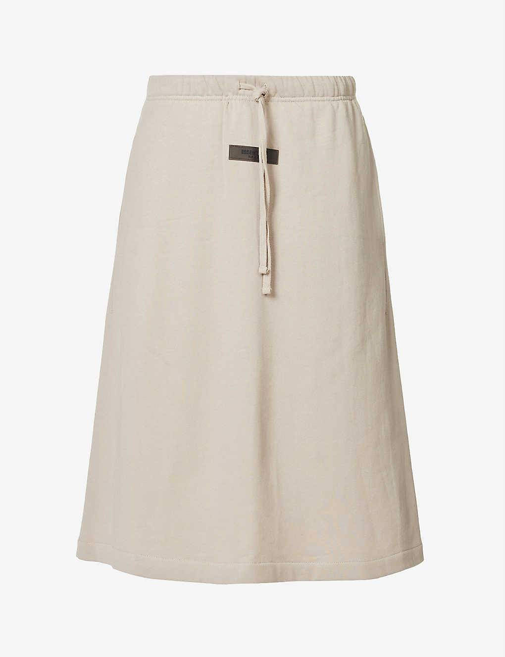 Fog X Essentials Brand-tab Cotton Midi Skirt Smoke Feature