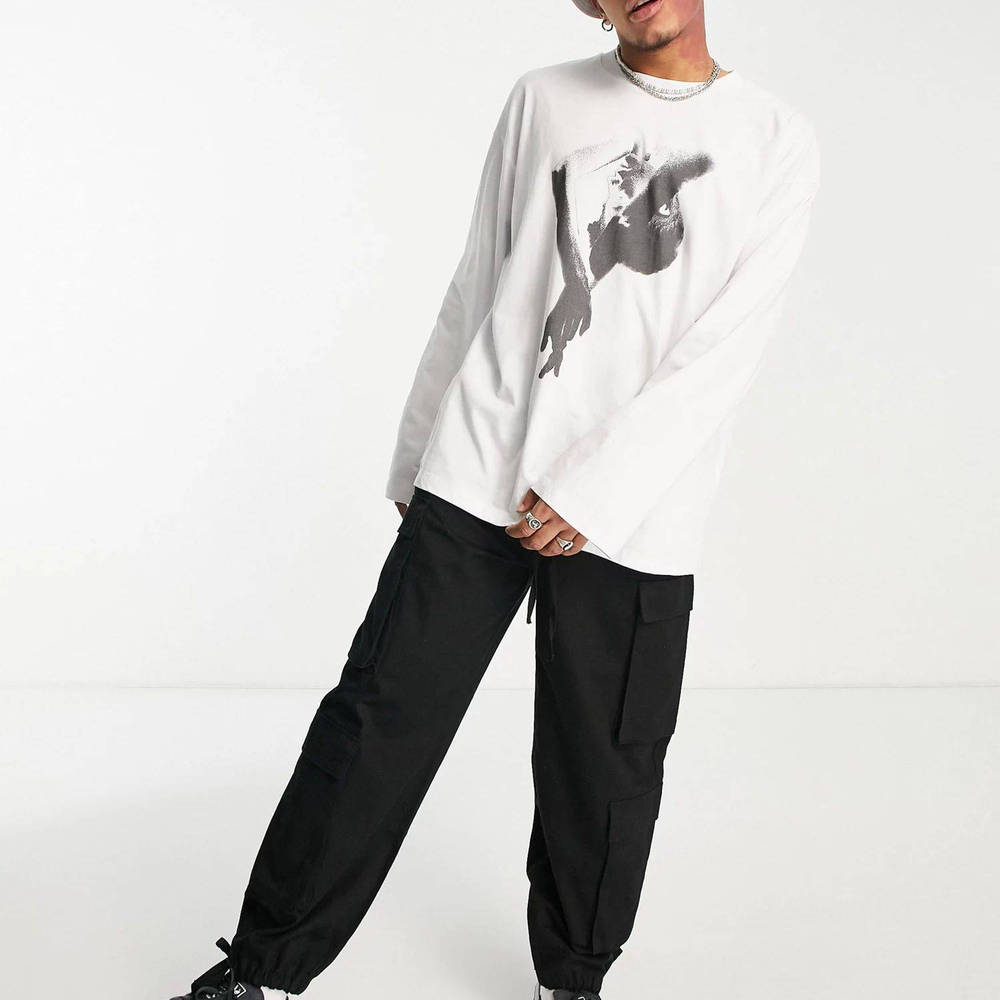 Jaded London OVERSIZED GRAPHIC - Shirt - white メンズ-