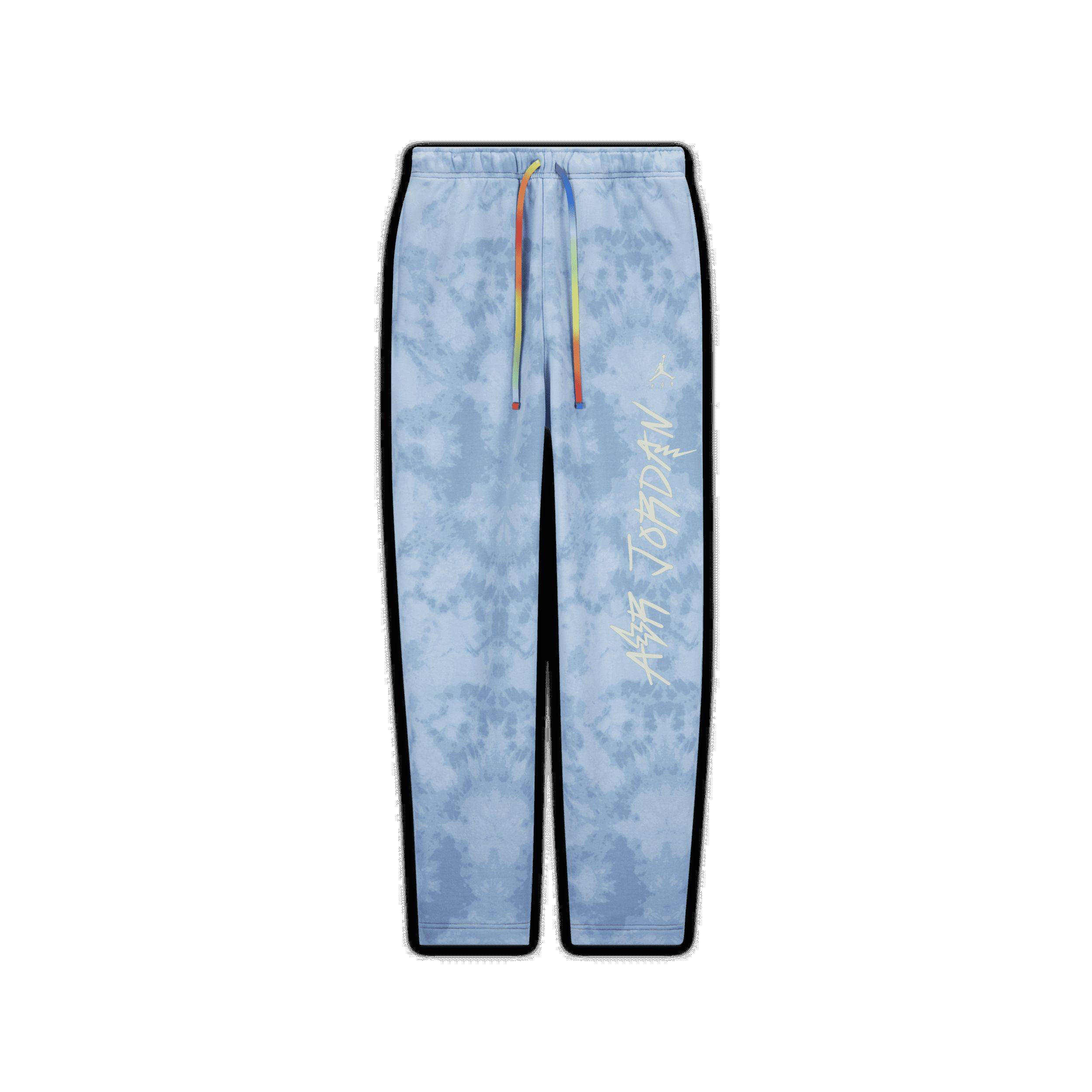 Jordan X J Balvin Fleece Trousers UV Reactive Graphic Sky Blue Front