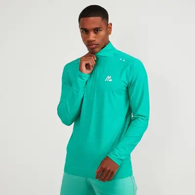Montirex Draft 2 0 Quarter Zip T-Shirt Aqua Green Feature