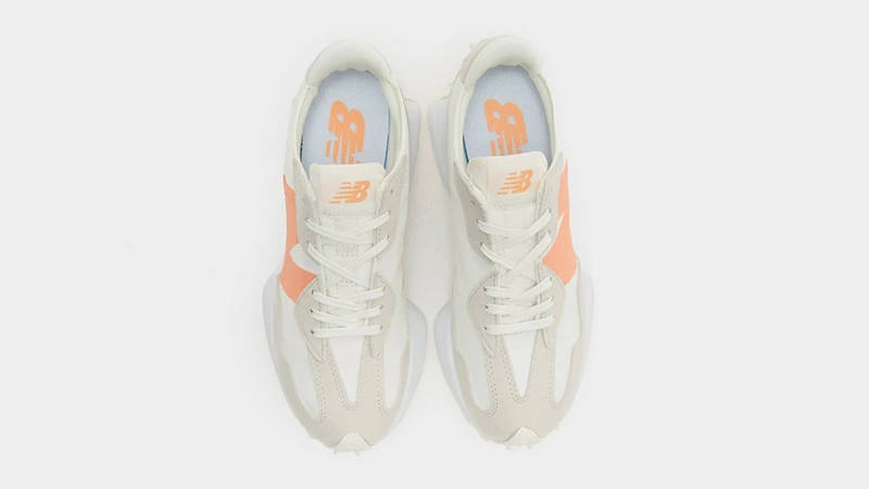 New Balance 327 White Grey Orange Top