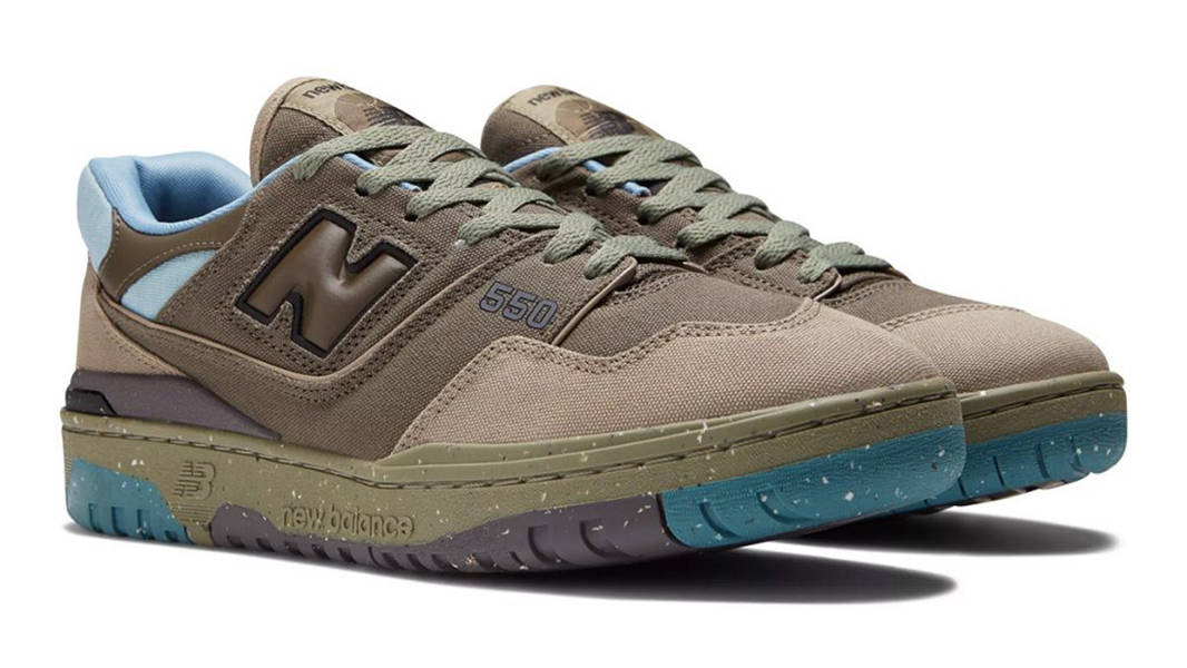 New Balance 550 Brown Canvas Side