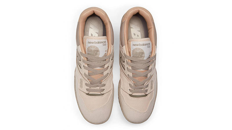 New Balance 550 Cream Canvas Top