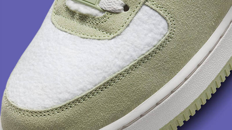 Nike Air Force 1 Low Fleece White Green Detail