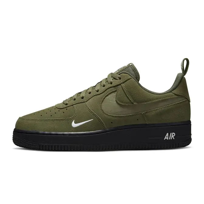 Nike Air Force 1 Custom Sneakers Low Two Tone Army Military Green White  Shoes 