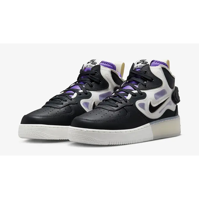 Nike Air Force 1 Mid React Mens Size 11 Black Purple White DQ1872 001