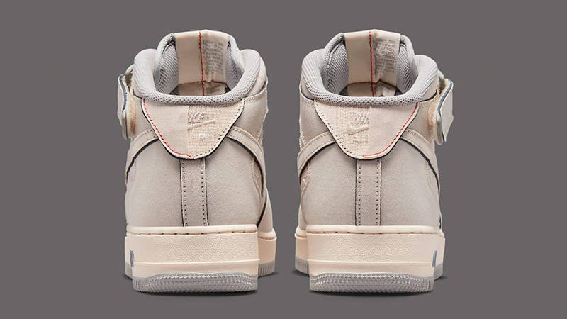 Nike Air Force 1 Mid Tear-Away Canvas Beige Navy Back