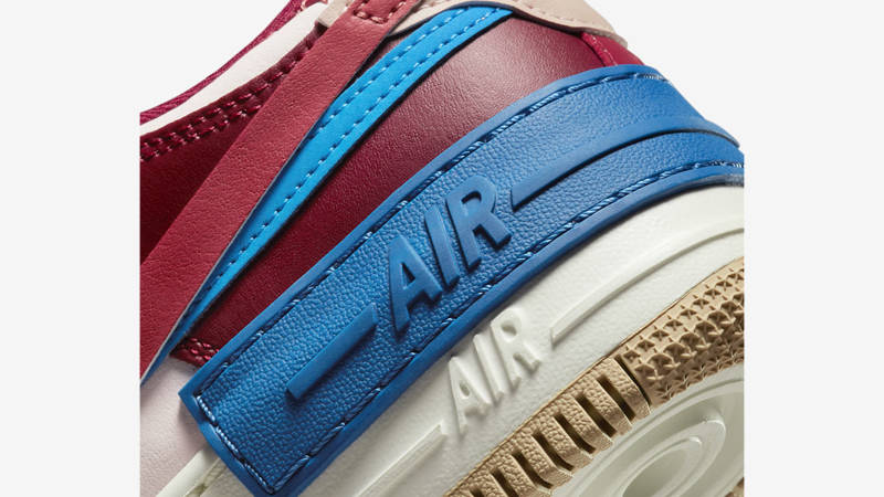 Nike Air Force 1 Shadow Light Soft Pink Red Closeup