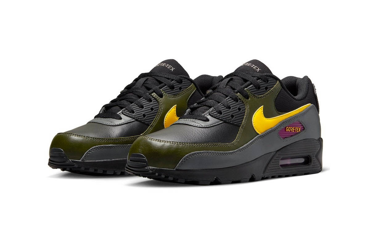 Nike Air Max 90 GORE-TEX Black Yellow Khaki Colourway