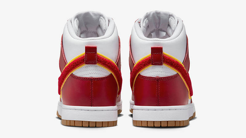Nike Dunk High Chenille Swoosh White Red DR8805-101 Back