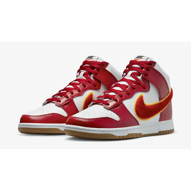 Nike Dunk High Chenille Swoosh White Red | Where To Buy | DR8805-101 ...