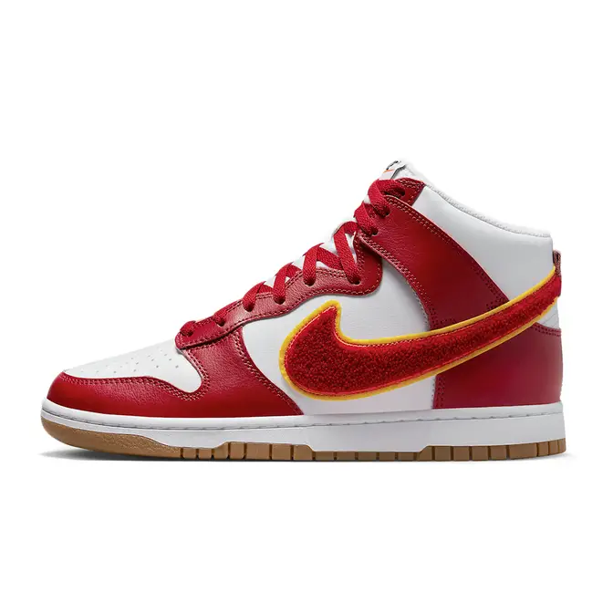 Nike Dunk High Chenille Swoosh White Red