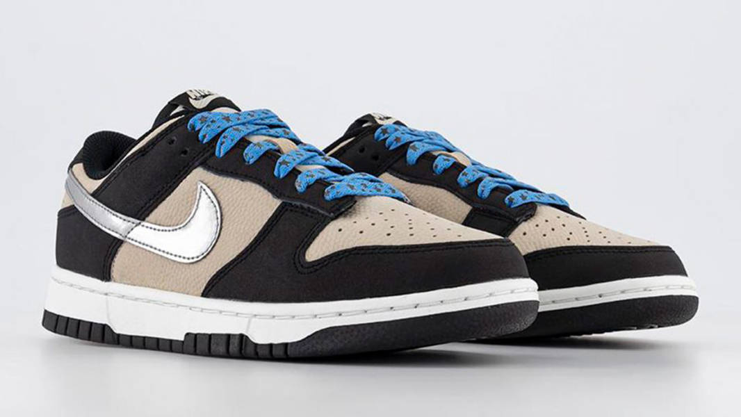 Nike Dunk Low Beige Black Metallic Silver