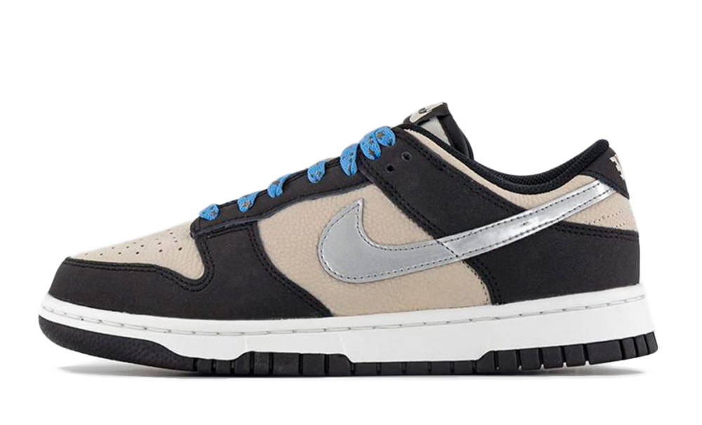 Nike Dunk Low Beige Black Metallic Silver