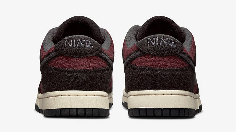 Nike Dunk Low Fleece Black Maroon DQ7579-600 Back