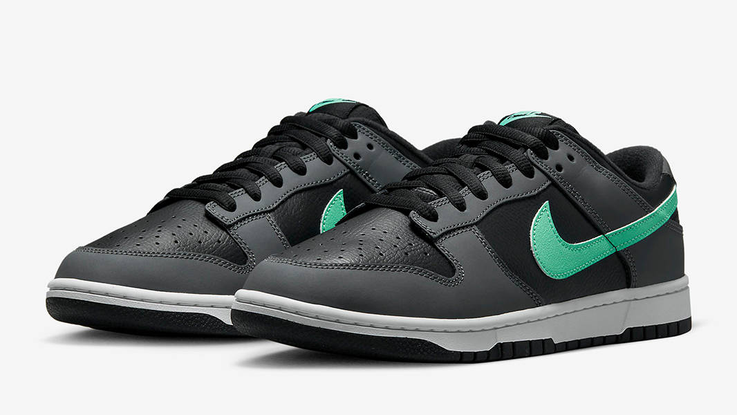 Nike Dunk Low Grey Black Green Glow Side