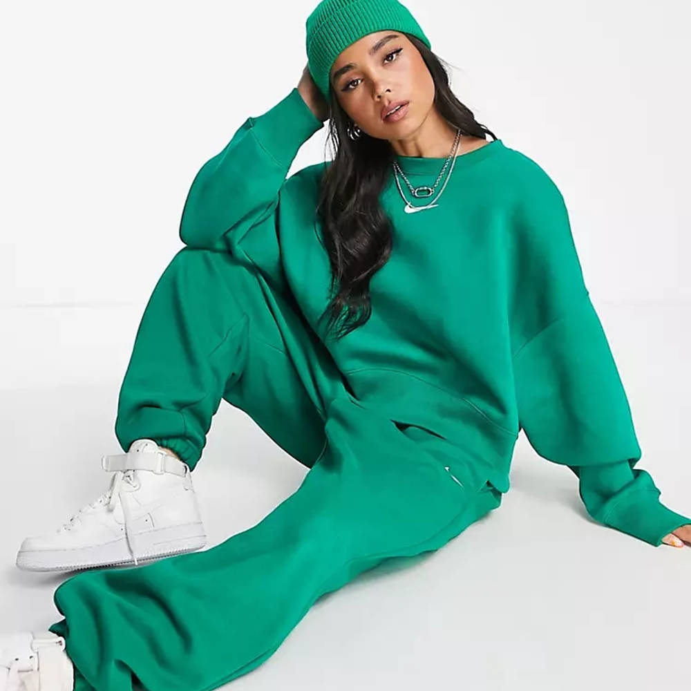 Nike Mini Swoosh Oversized High Rise Joggers Malachite The Sole