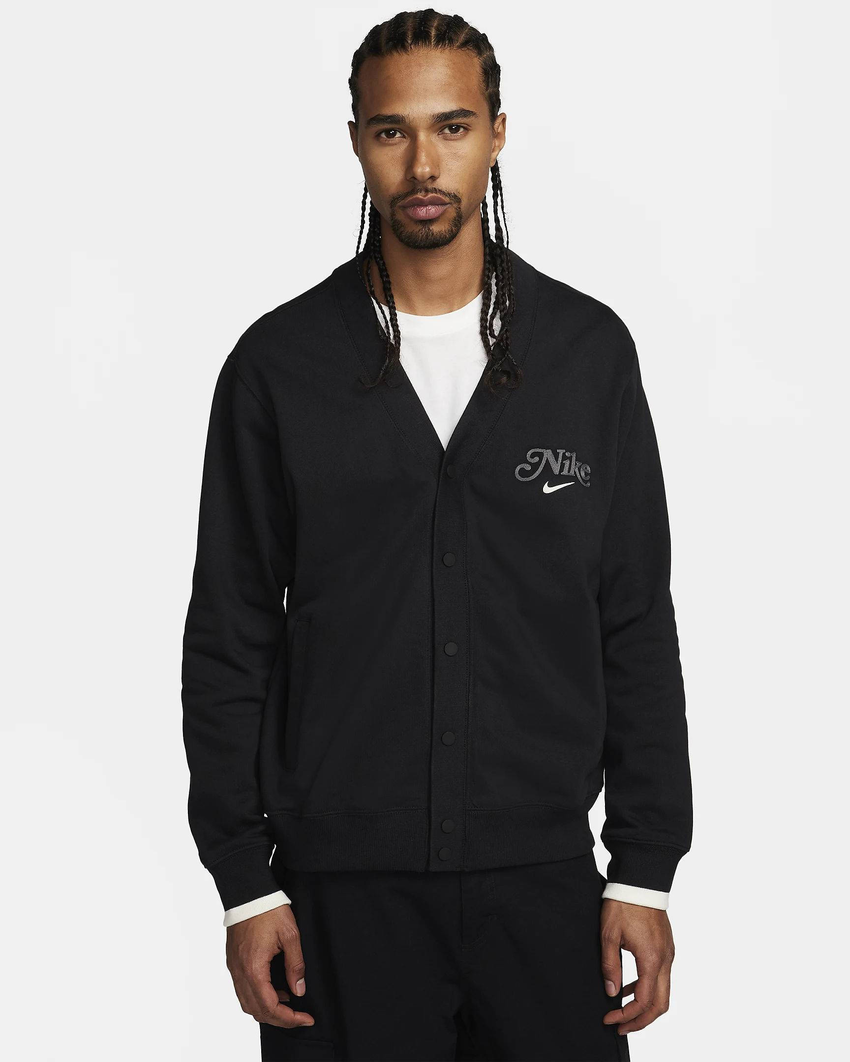 nike varsity jacket black