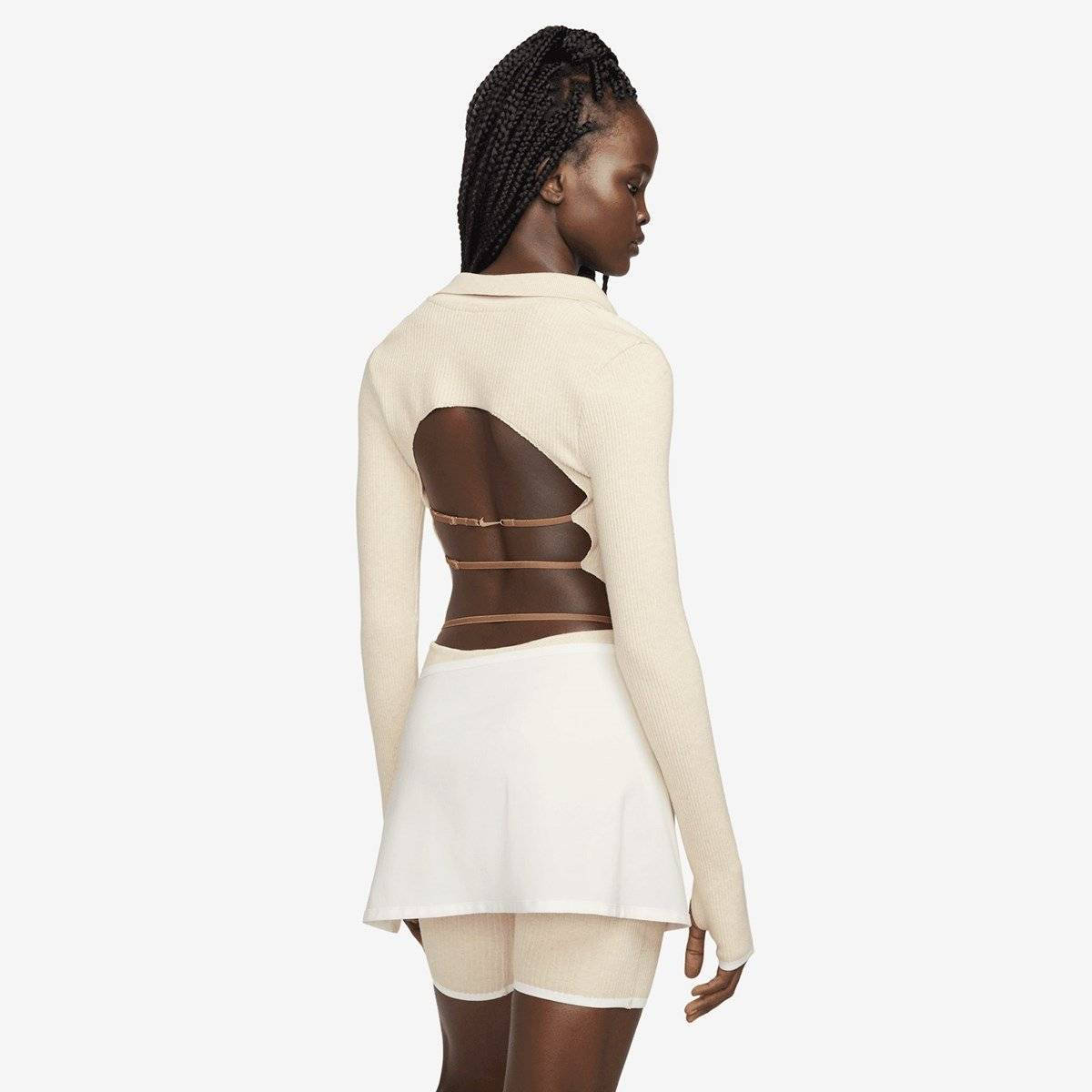 Nike x Jacquemus Polo Top Pearl White DN3225-219 back