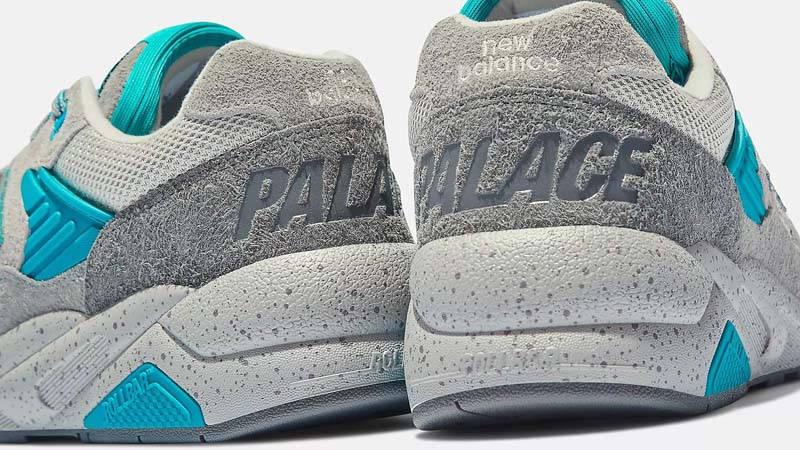 Palace Skateboards x New Balance 580 Grey Teal Closeup