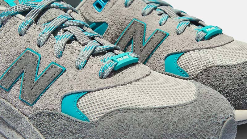Palace Skateboards x New Balance 580 Grey Teal Front Closeup
