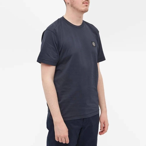 Stone Island Patch Tee Navy Front