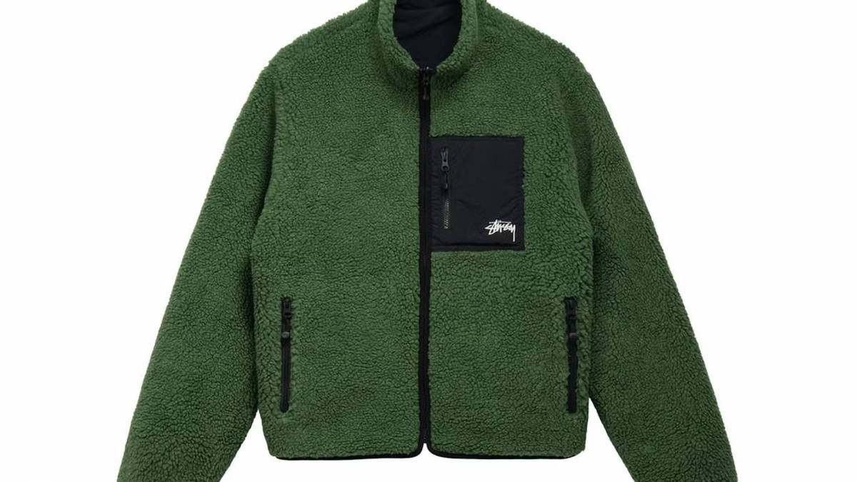 Stussy 8 Ball Sherpa Reversible Jacket Green - Green | The Sole Supplier